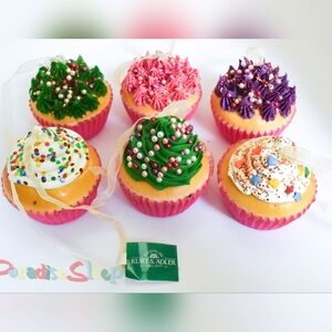 *Kurt Adler*  Foam Cupcake Dessert Ornaments. Set of 6. ~ ADORABLE!